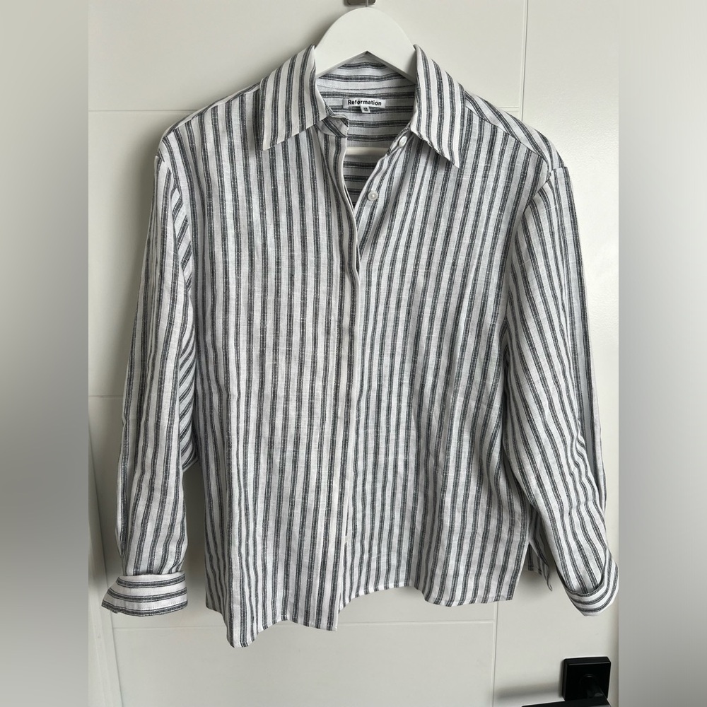 Réformation Oversized button up linen shirt